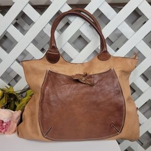 Costanza Rota Distressed Leather Zippered Tote Bag